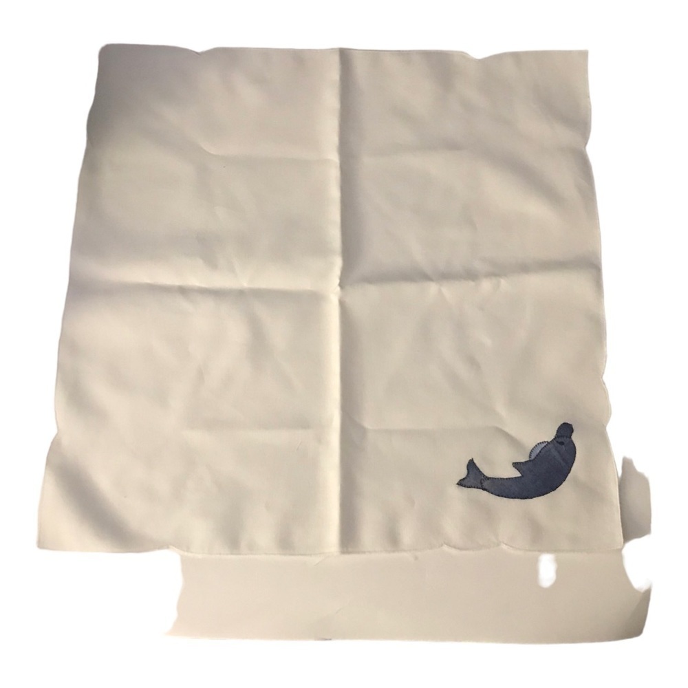 3 Handmade Napkins with Dolphin on Lower Corner